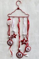 ❄ Xmas DekohÄNger TÜRhÄNger Rot Weiss KleiderbÜGel BÄNder Sterne Weihnachten ❄