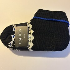 Polo Ralph Lauren Women's Slipper Socks Bootie Black/Blue