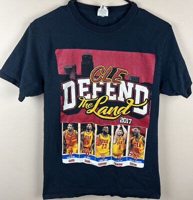 LeBron James Cleveland Cle Defend The Land TShirt Cavs 2017 Black Adult Sz Small
