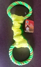 Plush Elastic Play Toy in Green/Yellow by Petking
