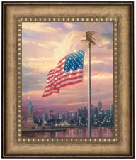 Viñeta Thomas Kinkade Light of Freedom 20 x 16 pinceladas enmarcada