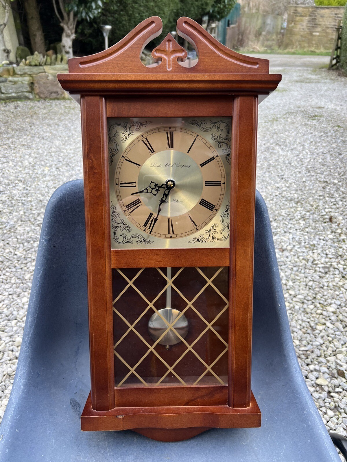 Vintage wooden pendulum wall clock, The London Clock Company Quartz Chime eBay