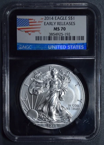 2014 $1 AMERICAN SILVER EAGLE UNC Early Releases 1 oz .999 NGC MS 70 A4527