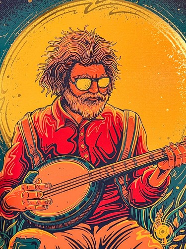 Zazzcorp Jerry Garcia Goldfolie Variante Posterdruck Flaschenhals Grateful Dead - Bild 3 von 4