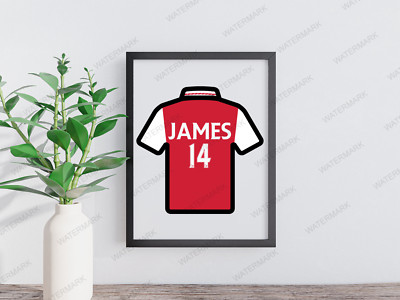 Arsenal Fußball Team personalisierter Wandbilddruck I A3 Druck I UNGERAHMT I Kunst