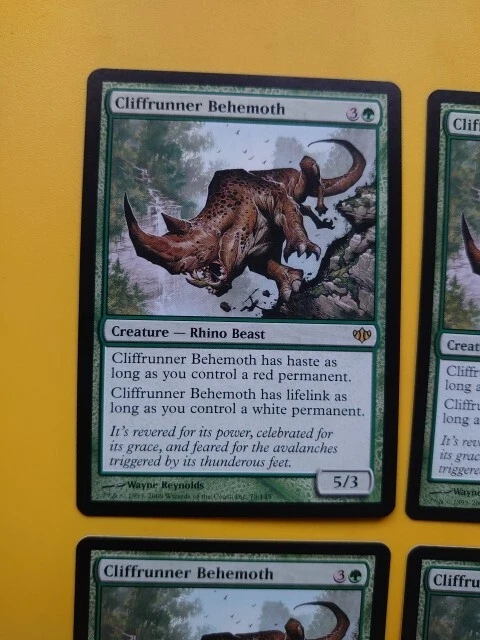 Cliffrunner Behemoth playset 4 Magic the Gathering Card.Rare Rhine Beast Conflux - Image 4 of 4