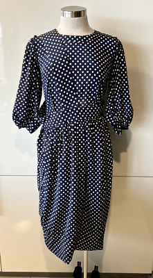 COMME DES GARCONS-NEW-Navy/White Polka-Dot, Layered, Deconstructed