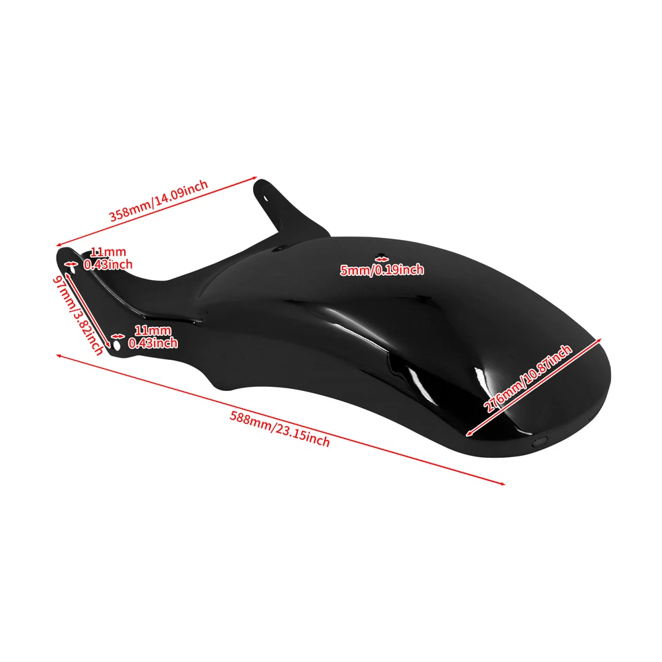 Driver Seat W/ LED Rear Short Fender For Harley Softail Rocker FXCW FXCWC 08-17 - Image 4 of 4