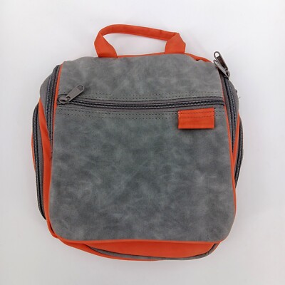 D&D Hanging Travel Toiletry Bag for Men and Women   Large Orange and Grey AF7