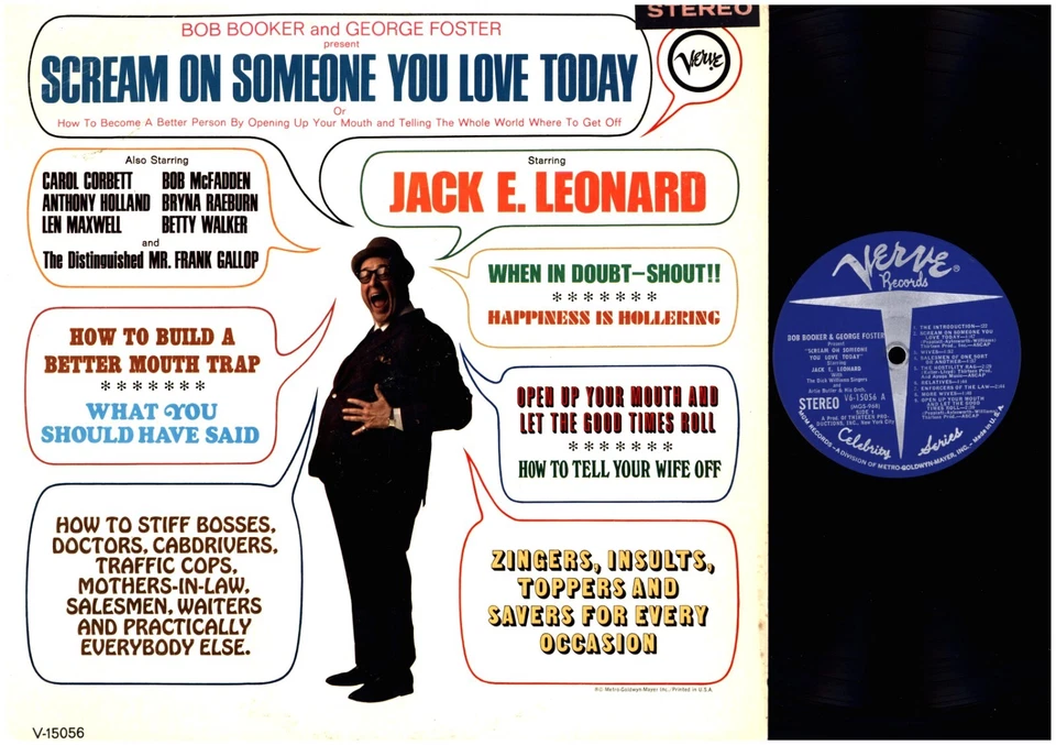 JACK E. LEONARD Scream On Someone 1967 Bob Booker VERVE STEREO LP VINYL RECORD - Image 2 of 4