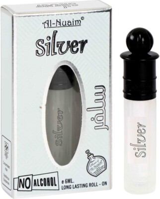 Al Nuaim Silver Attar LONG LASTING Natural Fragrance For Unisex 6ml