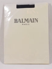 RARE Balmain Paris Pattern Tights 80D Blue Black One Size MTS-3913