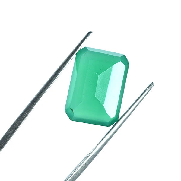 PIEDRA PRECIOSA SUELTA 9,83 CT CALCEDONIA VERDE NATURAL CORTE ESMERALDA Foto 3 de 4