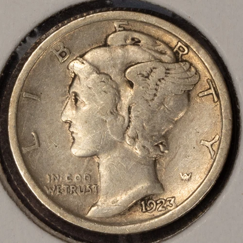 1923 10c Mercury Silver Dime - VF - Value Coin - SKU-T4318