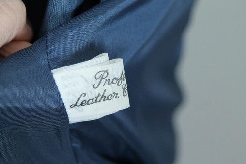 Vtg 80s COMINT Argentina RETRO Indigo Purple Suede Leather Coat Bomber Jacket L - Picture 5 of 12