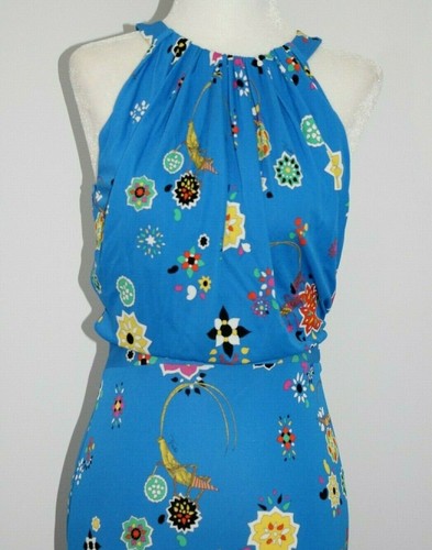 EMILIO PUCCI Floral Grasshopper Blue Silk Jersey Gown Maxi Dress US M/IT42 $1790 - Picture 7 of 13