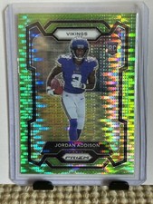 Jordan Addison 2023 Prizm Neon Green Pulsar  Rookie Card