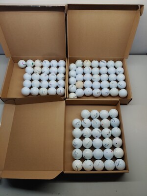 90 golf balls: 35 Top Flite, 26 Pinnacle, 29 Callaway. See photos