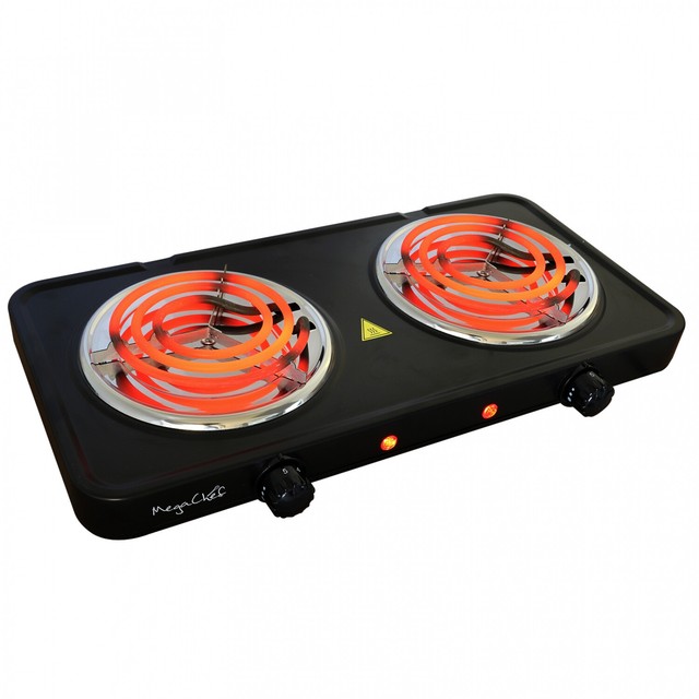 Electric Cooktop Burner Dual Coil Burners 1700W Hot Plate Portable