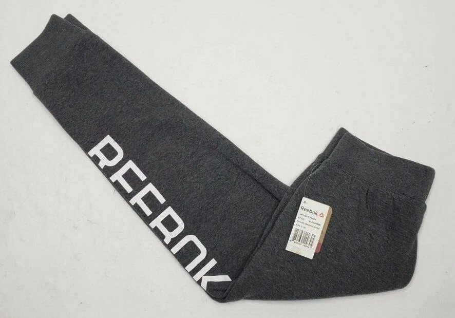 Pantalones deportivos para correr Reebok de ajuste regular gris pequeño 8 para niños Foto 3 de 4