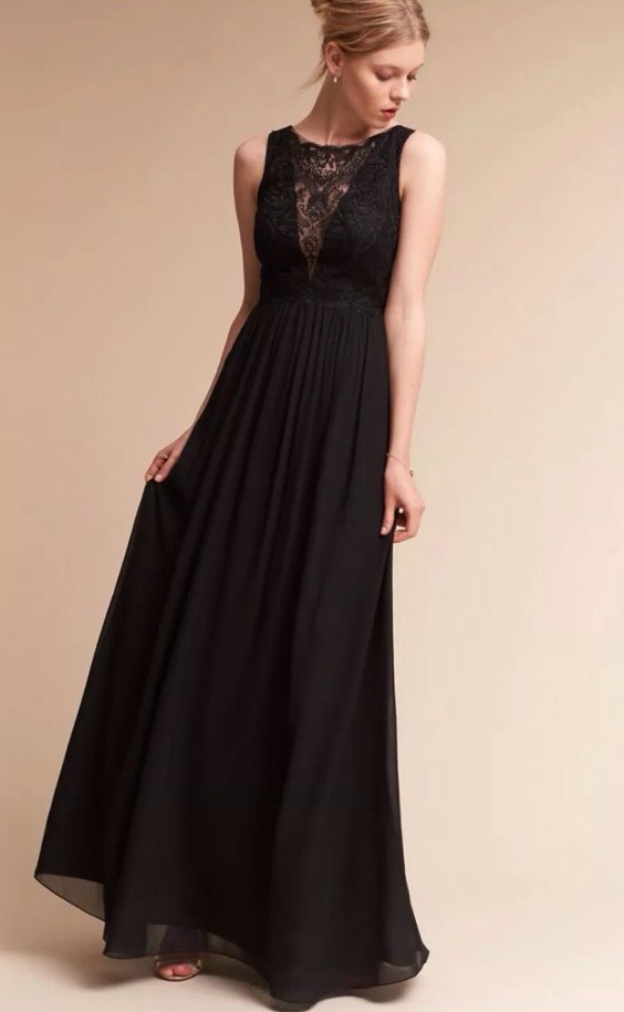 Anthropologie BHLDN Dolly Dress Jenny Yoo Black Wedding Bridal