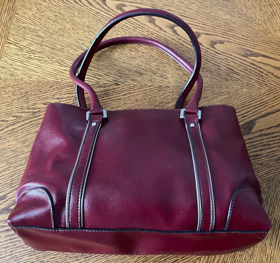 Bolso de mano vintage años 80 Liz Claiborne bolso granate Foto 3 de 4