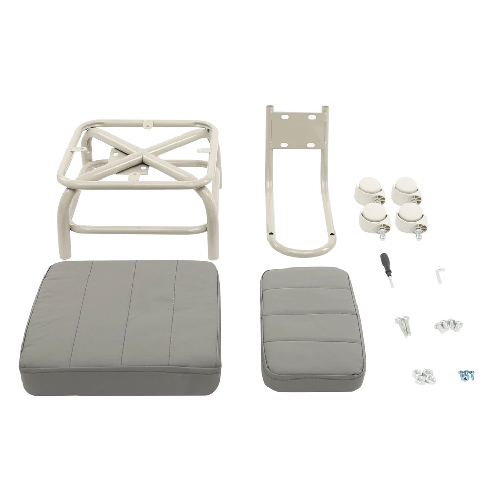 Low Rolling Stool, Roller Seat with Universal Swivel Caster Wheels & Backrest - Image 4 of 4