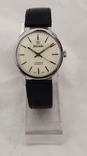 Reloj de pulsera vintage NIVADA 17 joyas Incabloc para hombre esfera blanca suiza 2333145