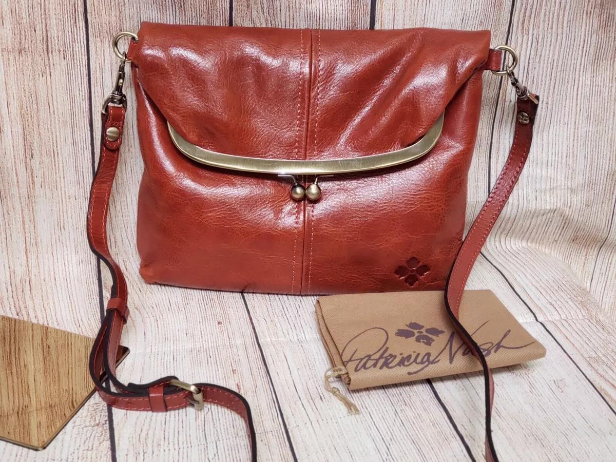 Leather Crossbody Kiss Lock Bag