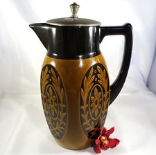 Art Deco Kakaokanne Keramik Schokoladenkanne Krug Carstens um 1920 / ev 521(48)