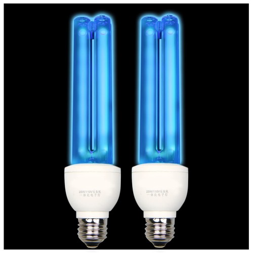 BAIMNOCM 2 Pack UV Light Bulb with Ozone 25 Watt UVC Bulb 185nm/254nm E26 2 C...