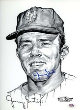 Jerry Grote PSA DNA Signed 1969 NY Mets Daily News Portfolio Photo Autograph