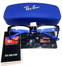 Ray Ban RB5268 5179 Black Blue Square Eyeglasses Frames 52-17 135 Case