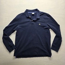 Brooks Brothers Performance Polo Shirt Mens Large L Slim Fit Navy Blue L/S 1818