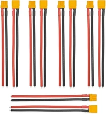 5Pair XT30 Plug Male Female Connector Adapter with 10cm 16AWG red and black 