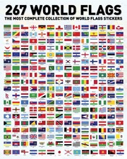Flags of the World Stickers - Premium Country and 9x6, Multicolored
