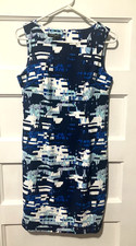 Women's Midi Dress Size 8 Sheath Stretch Spandex Sleeveless Mario Serrani Italy 