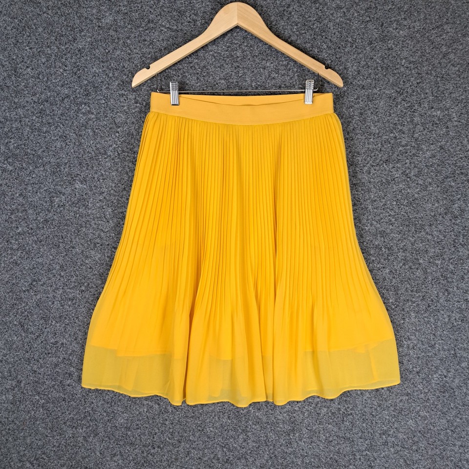 A New Day Skirt Womens Size M Yellow Pleat