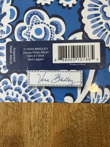 Vera Bradley Blue Lagoon Deluxe Photo Book Holds 200 4x6 Photos New - Picture 8 of 8