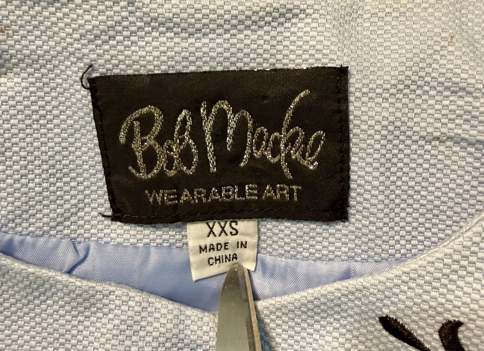 Bob Mackie-Wearable Art Light Blue Embroidered Bl… - image 2