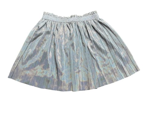 Wonder Nation Metallic Silver Pleated Girls Mini Skirt Youth Size XL 14-16 - Picture 2 of 3