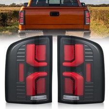 Red Led Tail Lights For 2007-2014 Chevy Silverado 1500 2500 Brake Lamps