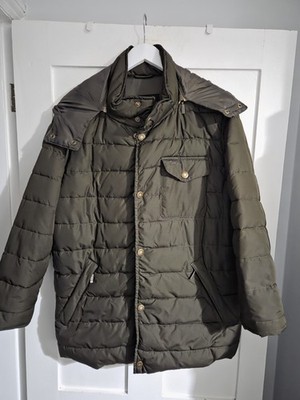 Barbour Cowl Quilt Fibre Down Jacket Navy Size Medium 