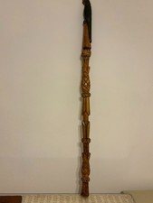 Hand carved wooden walking stick/cane 43" Long