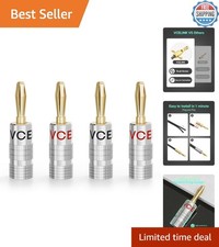 Secure HiFi Banana Plugs for Audio Systems - 2 Pairs 4mm Speaker Connectors