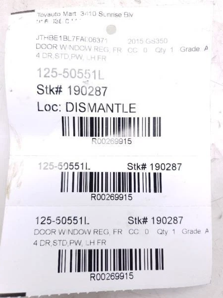 Regulador de ventana delantera del conductor ventanas eléctricas para 13-19 LEXUS GS350 Foto 4 de 4