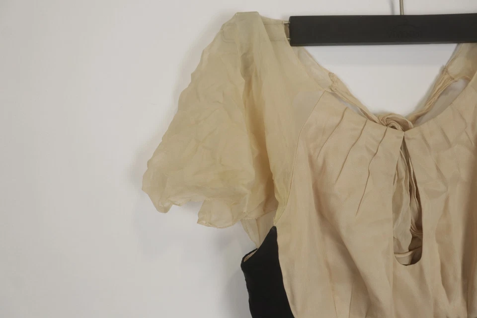 Blusa Top KAREN MILLEN Melocotón Seda Manga Corta Cuello Redondo Cerradura Espalda Talla 36 Foto 4 de 4