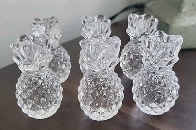 Williams-Sonoma Tiny Taper Glass Candle Holder Pineapple Hospitality Set of 6