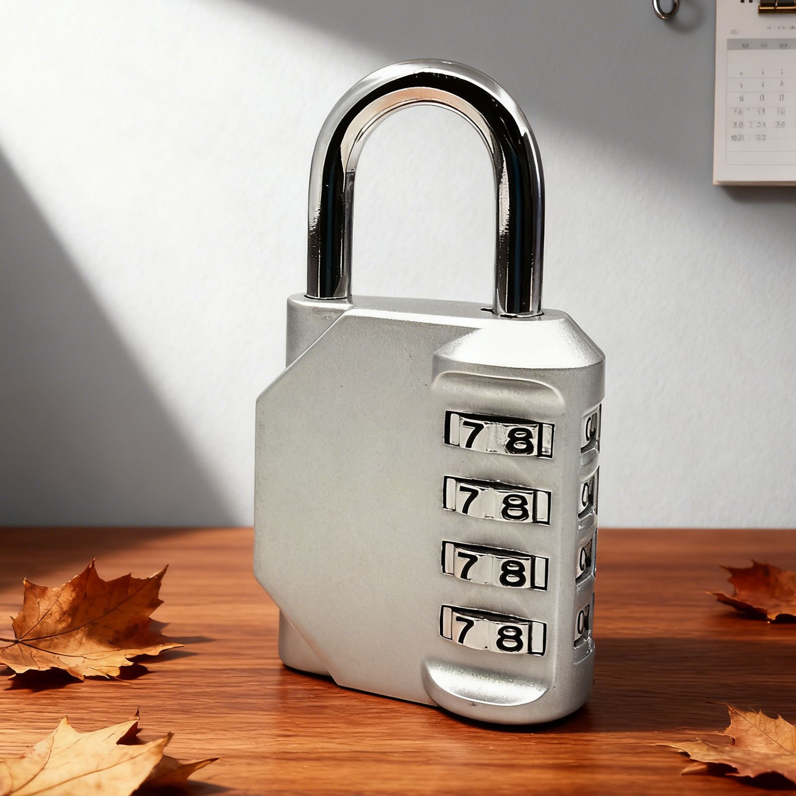 4 Dial Mechanical Combination Padlock Keyless Security Anti Theft Zinc Alloy Uni