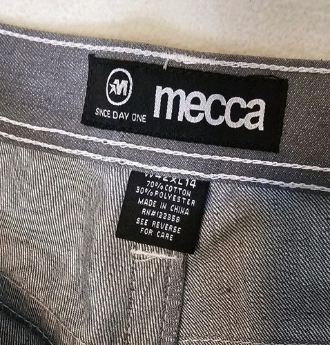 Mecca Jean Shorts 42/14 Loose Baggy Fit Y2K Wide Leg Skater Gray Denim - Picture 2 of 4